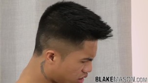 Asian twink wears jockstrap while dicked in the ass