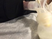 bbw big tit lactating milf huge nipples pumps milk montage 14/16
