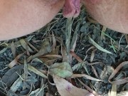 Girl Pees Outdoors In Front of a View