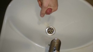 cumshot in the public toilet
