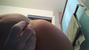 Hot blonde tattooed milf plays with booty hole