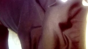 Bouncing morning wood bulge in my Adidas short