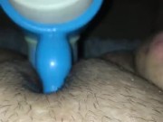 Moaning on friends dildo