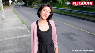 LETSDOEIT - Huge Cumshot for Petite Latina Teen in Stockings