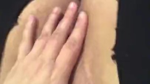 Pierced nipples slut plays with herself