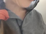 Peeing In A Public Stainless Steel Toilet During A Walk 3/16