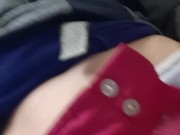 Peeing In A Public Stainless Steel Toilet During A Walk 5/16