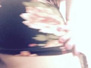 Carlycurvy teases with her dildo in a short flower dress 3/16