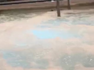 At the Gyms hot tub stroking my big cock With people walking in and out