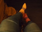 Teen Takes Off Socks And Stretches Her Toes 6/16