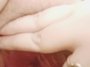 Chubby wife shows off creampied pussy.