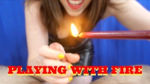 Fire and Wax! - MILF Femdom POV Fire and Wax Handjob