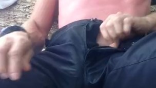 Pissing swim trunks and a public beach cumshot in Costa Rica