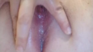 Making my pussy cum in my friend's bathroom 
