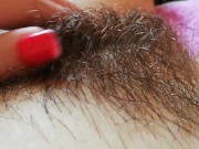 Huge clitoris in the hairy bush