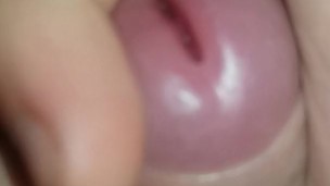 Wanking my big cock till cum shot