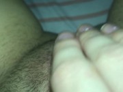 Pushing a vibrator in and out of my pussy 7/16