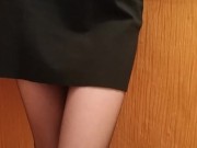 schoolgirl in a skirt and pantyhose showed herself on camera 3/16