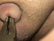 Torturing my lil dicks piss hole
