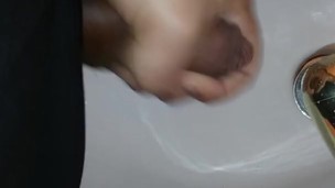 Jerking off quick cum shot