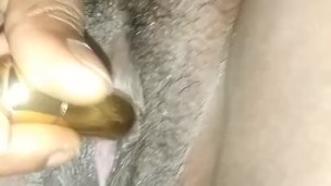 Horny teen wife masturbates with toy