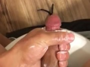 Stroking my hard cock