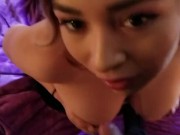 Teen girl blow job ends with a load on boobs 16/16