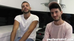 AmateursDoIt - Monster cock stud fucks hairy jock in kitchen before cumshot