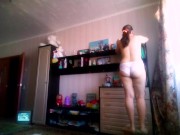 Peeping like a naked mother dancing dusting the music - MyNakedStepmother