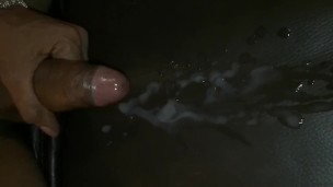 Cumshot On My Leather Couch