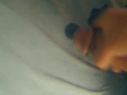 Big dick cumming on bed sheets