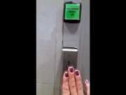 Peeing with the door unlocked because I couldn't figure out how to lock it