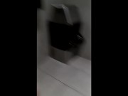 Peeing with the door unlocked because I couldn't figure out how to lock it 12/16