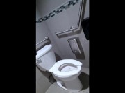 Peeing with the door unlocked because I couldn't figure out how to lock it 15/16