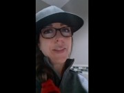 Peeing with the door unlocked because I couldn't figure out how to lock it 16/16