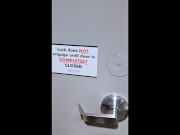 Peeing with the door unlocked because I couldn't figure out how to lock it 3/16