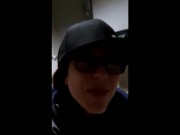 Peeing with the door unlocked because I couldn't figure out how to lock it 6/16