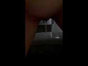 Peeing with the door unlocked because I couldn't figure out how to lock it 9/16