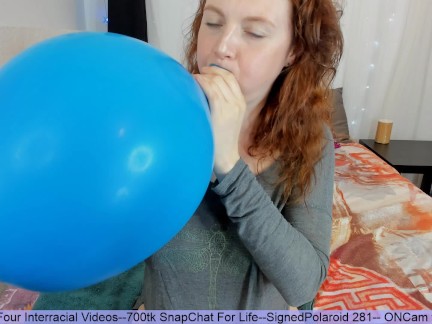 Inflation Fantasy Blowing Bubble Gum and Balloons
