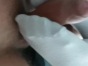 Reverse Sockjob With Cum While Watching TV In Cute White Ankle Socks
