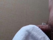 Hand lotion close-up jerking off