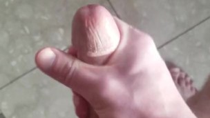 HUGE Cumshot on the Kitchen Floor