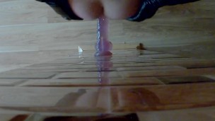 Amateur cd play with anal dildo in latex dress and high heels boots