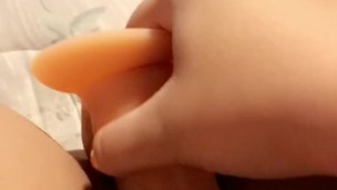 Thicc girl uses eight inch dildo