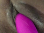 Ebony creaming and squirting