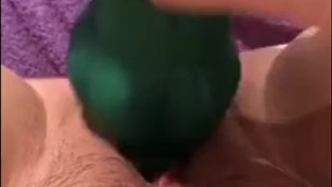 college teen pounds her pussy with dildos on Snapchat