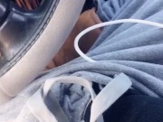 sub baby makes herself cum in a public parking lot