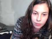 Horny teen slut cums hard on cam 16/16