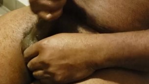 Jacking off while horny in public rest room