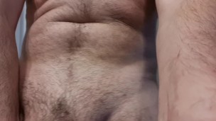 One month of pubic hair regrowth and a jerk (still shaving my testicles)